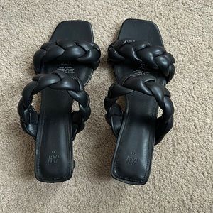 H & M black slip on heels